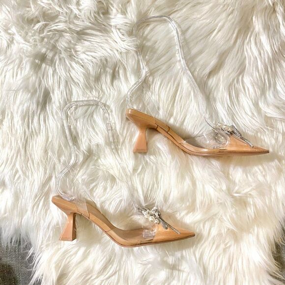 ZARA VINYL POINTED HEELS SANDALS - Picture 9 of 10